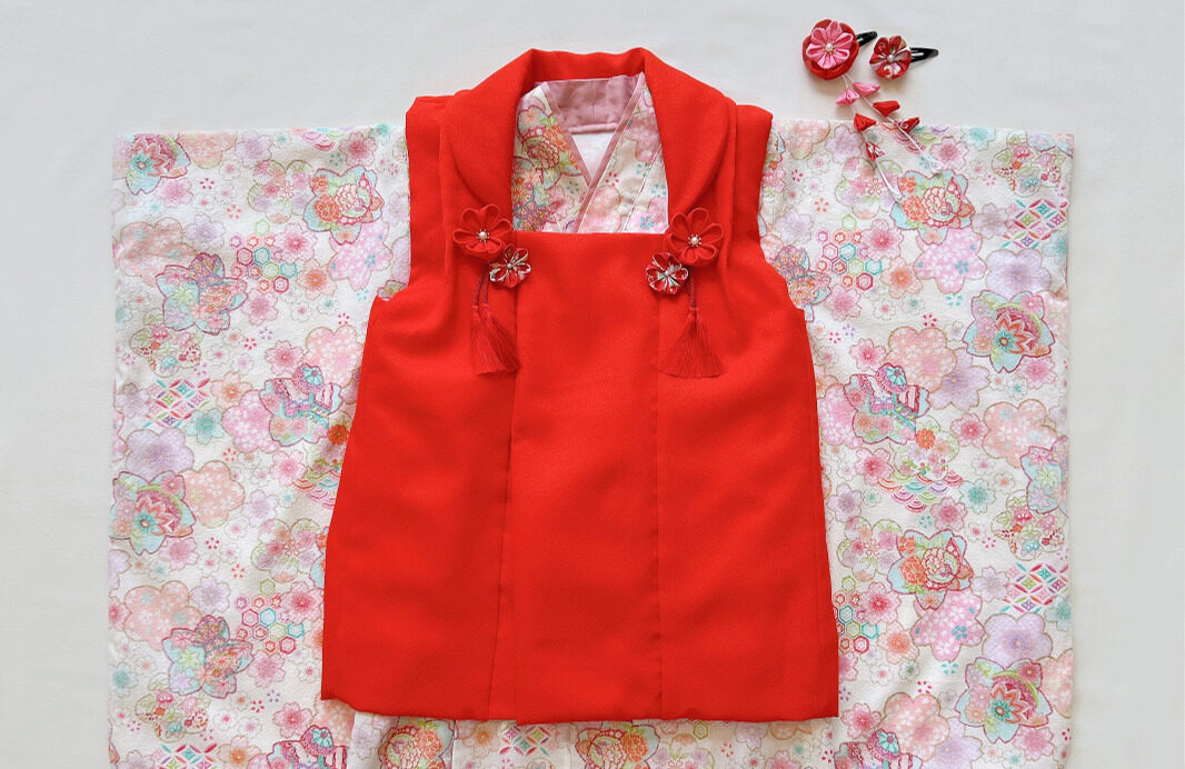 被布着　被布コート　ハンドメイド 被布 被布コート 単品 七五三 3歳用着物 ホワイト ハンドメイド 七五三